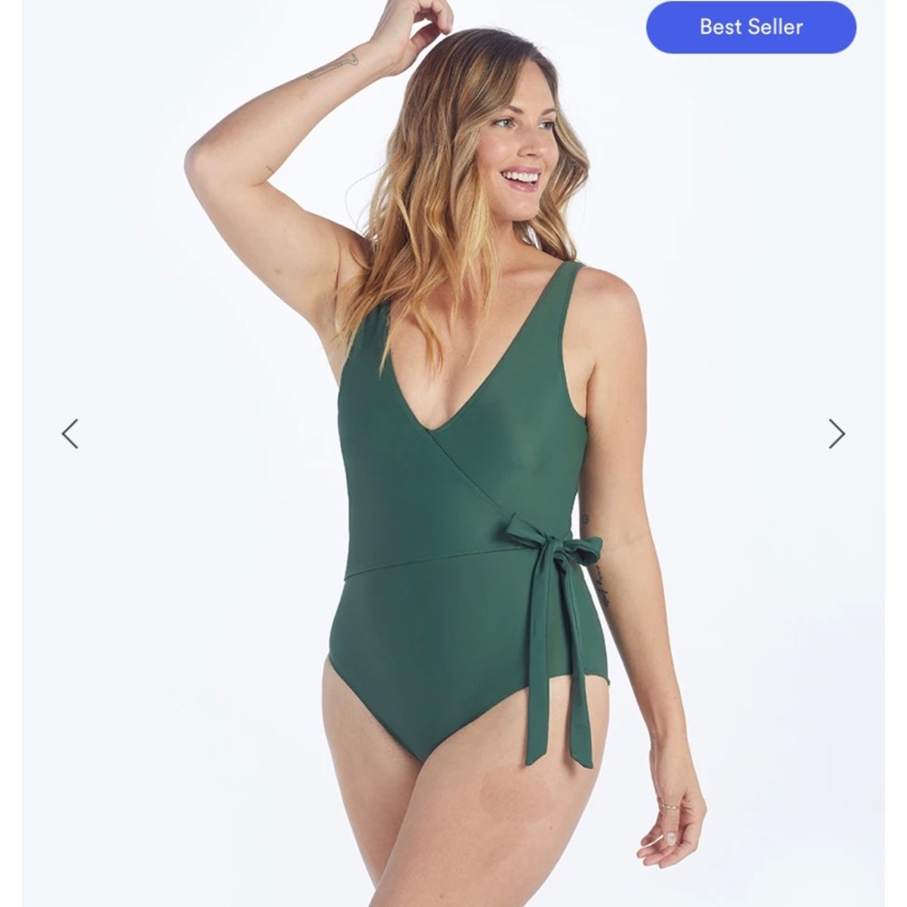 Summersalt wrap bathing suit size 18; dark olive